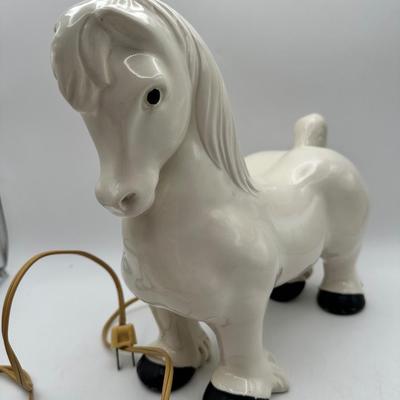 MCM Ceramic Horse Lamp