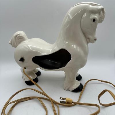 MCM Ceramic Horse Lamp