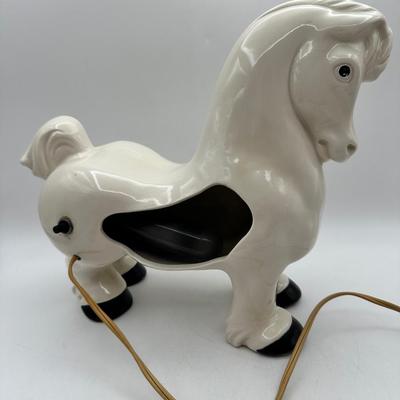 MCM Ceramic Horse Lamp