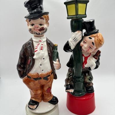 Vintage Hobo Clowns Ceramic Decanter Music Bottle Boxes
