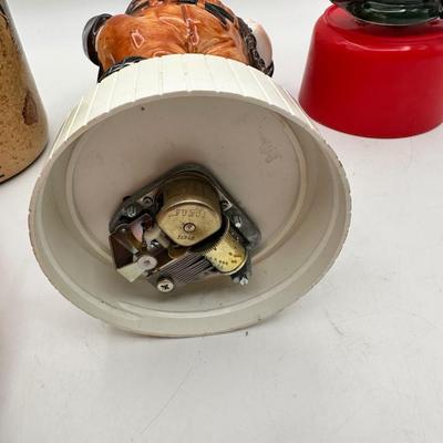 Vintage Hobo Clowns Ceramic Decanter Music Bottle Boxes