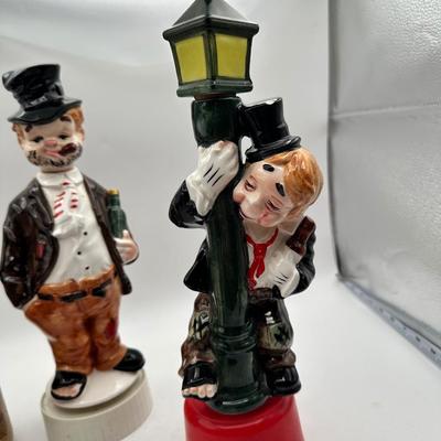 Vintage Hobo Clowns Ceramic Decanter Music Bottle Boxes