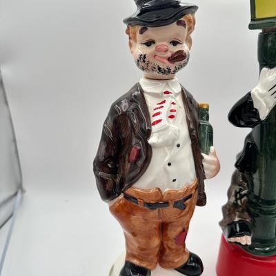 Vintage Hobo Clowns Ceramic Decanter Music Bottle Boxes