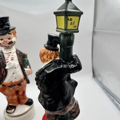 Vintage Hobo Clowns Ceramic Decanter Music Bottle Boxes