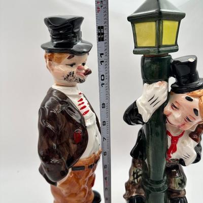 Vintage Hobo Clowns Ceramic Decanter Music Bottle Boxes