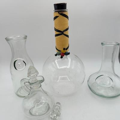 VTG Decanter Lot, Pyrex Weico Carafe, Wine Aerator, Oil Decanter