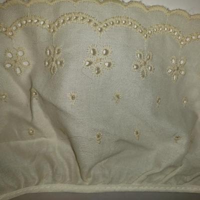 Light Cream Color Ruffled Gathered Embroidered Eyelet Lace