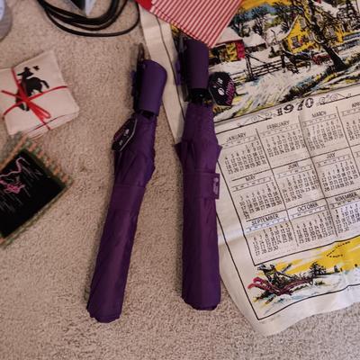 SEWING NOTIONS/BUTTONS, UNFINISHED TEA TOWELS, IRON AND BOARD PLUS MORE