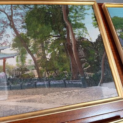 4 ÜBER 85 JAHRE BILDER-BINGOLD FRAMED PICTURES W/PHOTO OF PICTURES HANGING ON THE WALL IN BACKGROUND