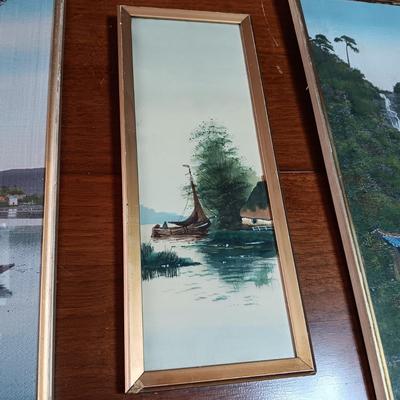 2 ÜBER 85 JAHRE BILDER-BINGOLD FRAMED PICTURES W/PHOTO OF PICTURES HANGING ON THE WALL IN BACKGROUND