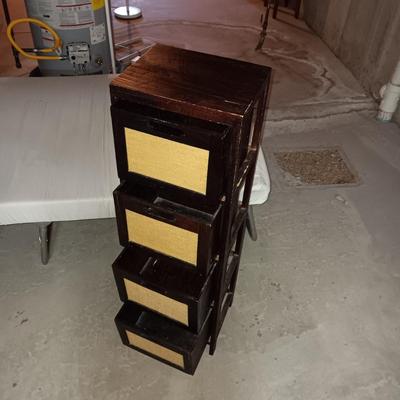 FOLDING CAMPING COT, SHOP VAC AND 4 DRAWER ORGANIZER