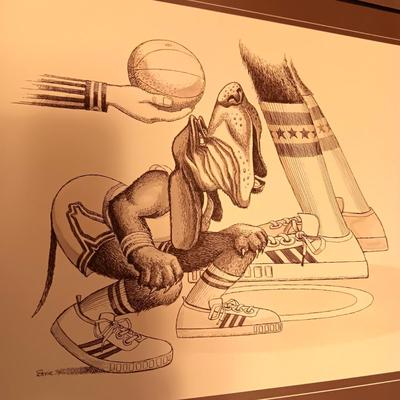 4 GARY PATTERSON STYLE PRINTS WITH DOGS PLAYING SPORTS