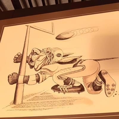 4 GARY PATTERSON STYLE PRINTS WITH DOGS PLAYING SPORTS