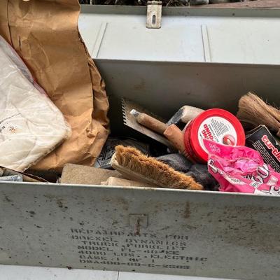 Large Metal Tool Trunk w/Contents