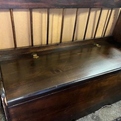 Wood Padded Bench w/Storage
