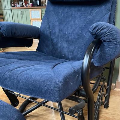 Blue Glider W/ Foot Stool