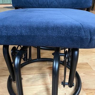 Blue Glider W/ Foot Stool