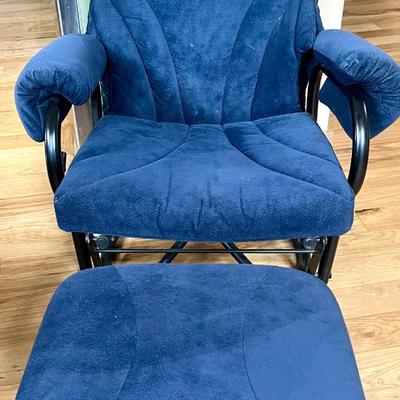 Blue Glider W/ Foot Stool