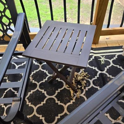 Pair of outdoor Metal looking plastic Side tables