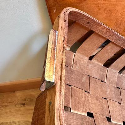 Vintage White Ash Splint Wood Woven Peterboro Basket w/Insert