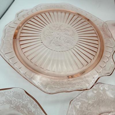 Early American Rose Depression Glass Lot