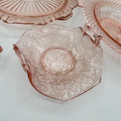 Early American Rose Depression Glass Lot