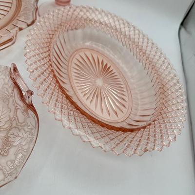 Early American Rose Depression Glass Lot