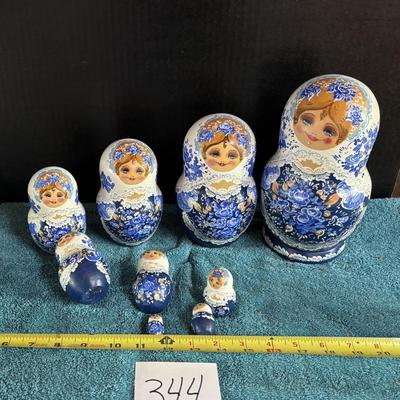 Vintage Russian Wooden Nesting Dolls