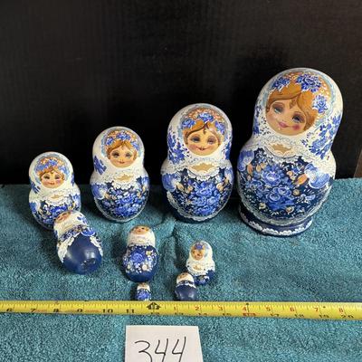 Vintage Russian Wooden Nesting Dolls