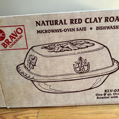 Vintage Red Clay Lidded Roaster