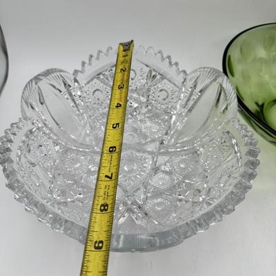 Assortment of Vintage Glass Serving Bowls, Cut Glass, EAPG, etc
