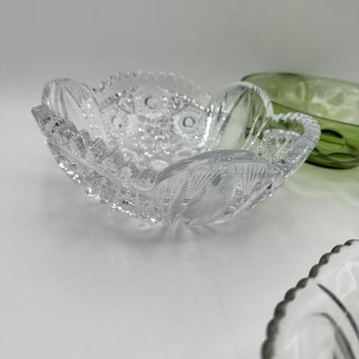 Assortment of Vintage Glass Serving Bowls, Cut Glass, EAPG, etc