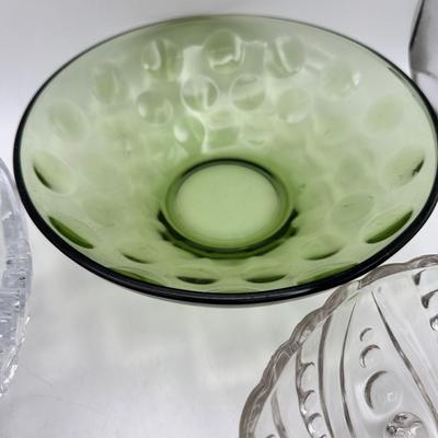 Sale Photo Thumbnail #912: 9” vintage glass serving bowls