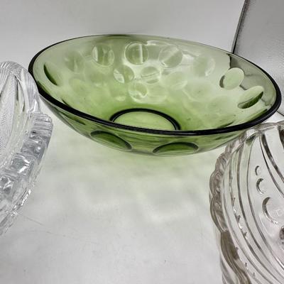 Assortment of Vintage Glass Serving Bowls, Cut Glass, EAPG, etc