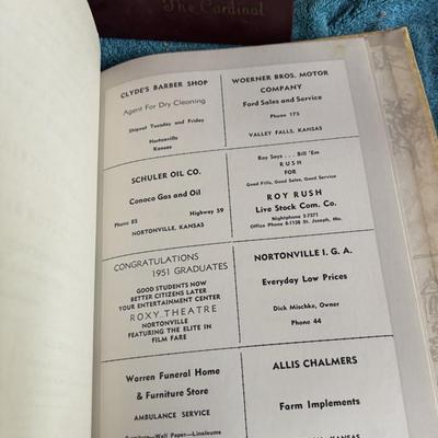 Vintage Nortonville Cardinal Yearbooks
