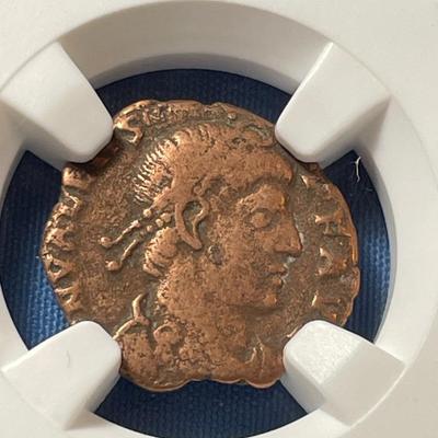 NGC CERTIFIED EASTERN ROMAN EMPIRE VALENS 364-378AD AE3 NUMMUS GENUINE COIN AS PICTURED. (COIN #639).
