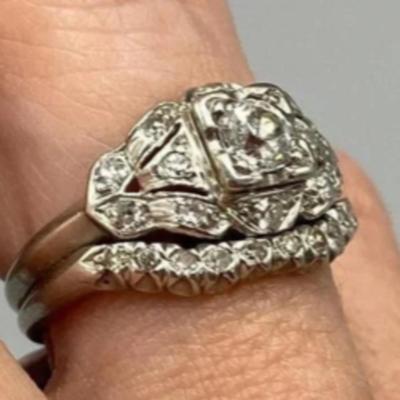 1890s Diamond RIng Set Wedding Set