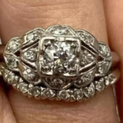 1890s Diamond RIng Set Wedding Set