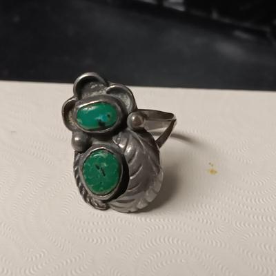 2 STERLING NATIVE AMERICAN MADE RINGS SIZES 4 & 6 1/4