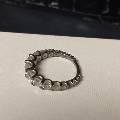 2 STERLING SILVER RINGS W/RHINESTONES BOTH ARE SIZE 6 1/2