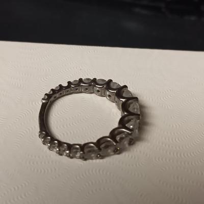 2 STERLING SILVER RINGS W/RHINESTONES BOTH ARE SIZE 6 1/2