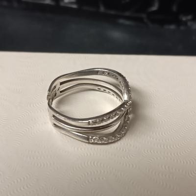 2 STERLING SILVER RINGS W/RHINESTONES BOTH ARE SIZE 6 1/2
