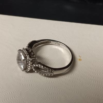 2 STERLING SILVER RINGS WITH CZ'S BOTH ARE SIZE 6 1/4