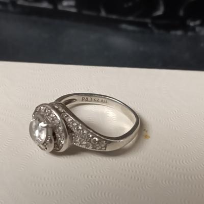 2 STERLING SILVER RINGS WITH CZ'S BOTH ARE SIZE 6 1/4