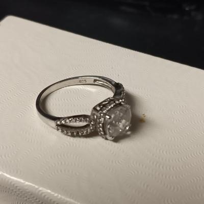 2 STERLING SILVER RINGS WITH CZ'S BOTH ARE SIZE 6 1/4