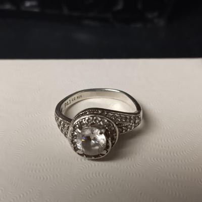 2 STERLING SILVER RINGS WITH CZ'S BOTH ARE SIZE 6 1/4