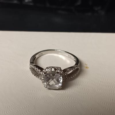 2 STERLING SILVER RINGS WITH CZ'S BOTH ARE SIZE 6 1/4