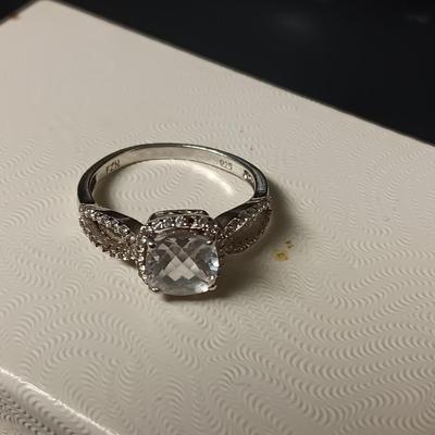 2 STERLING SILVER RINGS WITH CZ'S BOTH ARE SIZE 6 1/4