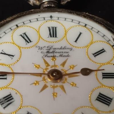 STERLING SILVER W DUNKLING MELBOURNE SWISS MOVEMENT WATCH
