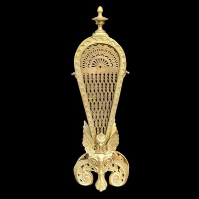 Brass Griffin "Peacock" Style Fireplace Screen (G-EL)